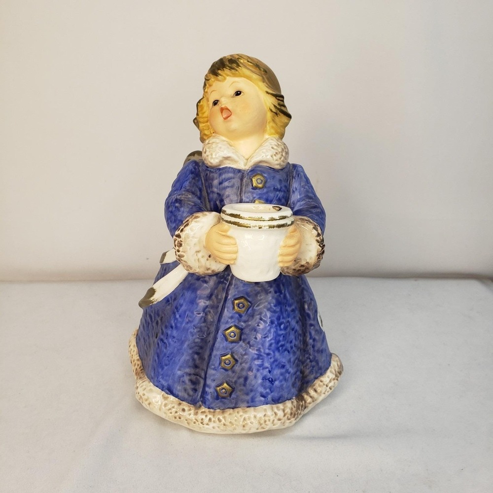 Goebel Handarbeit Large Angel W Germany 42 329 22 Blue Candleholder Frobek 8.75" - Picture 5 of 12